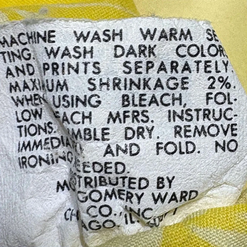 Vintage Montgomery Ward Twin Sheet Set Yellow Orange Butterfly Botanical Percale